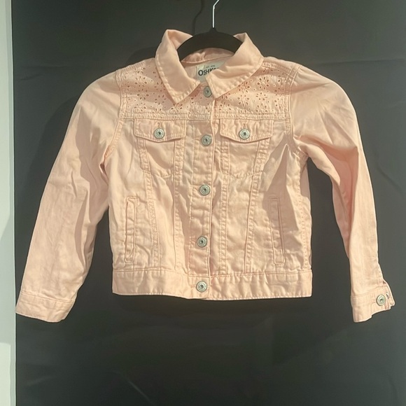OshKosh B'gosh Other - 3/$20 Oshkosh B’Gosh girls size 7 baby pink jean jacket with lace accents in EUC